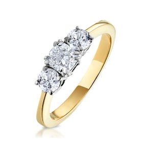 3 Stone Meghan Diamond Engagement Ring 1CT G/SI1 in 18K Gold