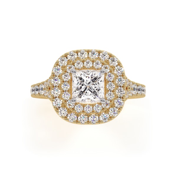 Cleopatra GIA Diamond Halo Engagement Ring in 18K Gold 1.45ct G/VS2 - Image 2