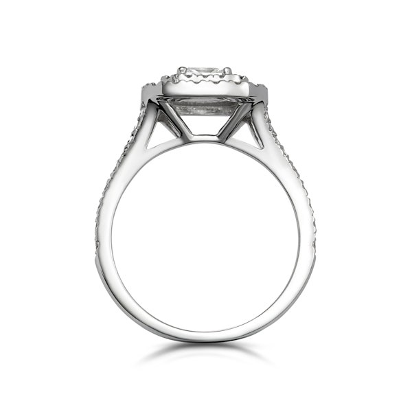 Cleopatra Diamond Halo Engagement Ring 18K White Gold 1.20ct G/VS1 - Image 3