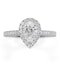 Diana Lab Diamond Pear Halo Engagement Ring 18KW Gold 1ct G/VS1 - image 2