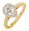 Diana GIA Diamond Pear Halo Engagement Ring in 18K Gold 1ct G/VS2 - image 1
