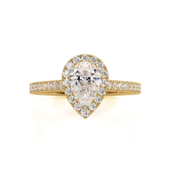 Diana Diamond Pear Halo Engagement Ring in 18K Gold 1ct G/VS2 - Image 2