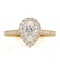 Diana Lab Diamond Pear Halo Engagement Ring in 18K Gold 1ct G/VS1 - image 2