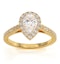 Diana Lab Diamond Pear Halo Engagement Ring in 18K Gold 1ct G/VS1 - image 3