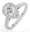 Diana GIA Diamond Pear Halo Engagement Ring Platinum 1.35ct G/SI2 - image 1