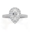 Diana GIA Diamond Pear Halo Engagement Ring Platinum 1.35ct G/SI2 - image 2