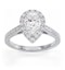 Diana GIA Diamond Pear Halo Engagement Ring Platinum 1.35ct G/SI2 - image 3