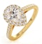 Diana GIA Diamond Pear Halo Engagement Ring in 18K Gold 1.35ct G/SI1 - image 1