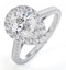 Diana Lab Diamond Pear Halo Engagement Ring Platinum 1.60ct G/VS1 - image 1