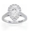 Diana Lab Diamond Pear Halo Engagement Ring Platinum 1.60ct G/VS1 - image 3