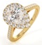 Diana GIA Diamond Pear Halo Engagement Ring in 18K Gold 1.60ct G/SI2 - image 1