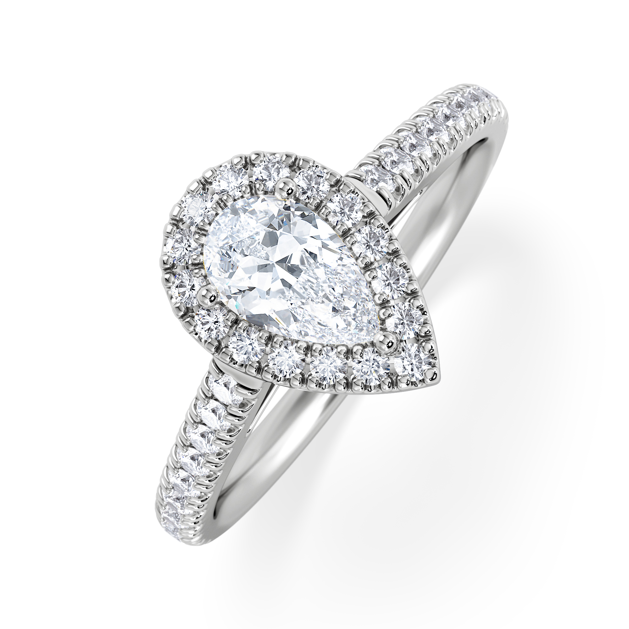 Diamond pear halo engagement ring discount