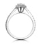 Diana Lab Diamond Pear Halo Engagement Ring Platinum 1ct G/VS1 - image 3