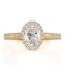 Georgina GIA Oval Diamond Halo Engagement Ring 18K Gold 1.30ct G/Vs1 - image 2