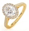 Georgina GIA Oval Diamond Halo Engagement Ring 18K Gold 1.55ct G/VS2 - image 1
