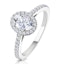 Georgina GIA Oval Diamond Halo Engagement Ring Platinum 1.30ct G/Vs2 - image 1