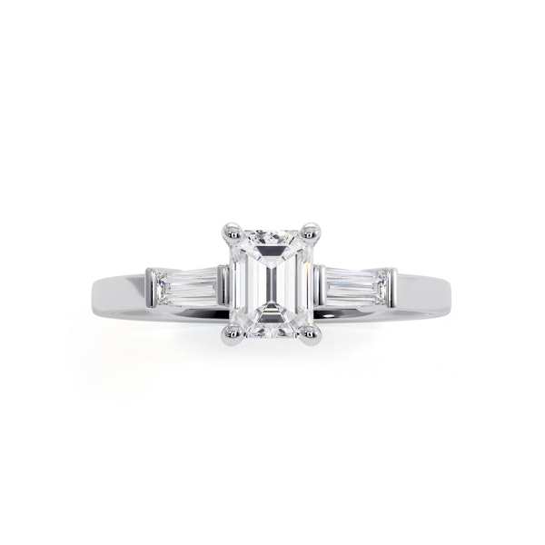 Genevieve Emerald Cut Diamond Ring in Platinum 0.70ct G/VS2 - Image 2