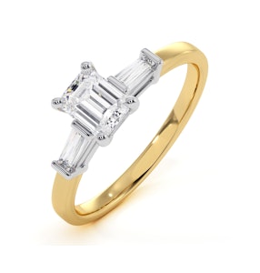 Genevieve Emerald Cut Diamond Ring in 18K Gold 0.70ct G/VS1
