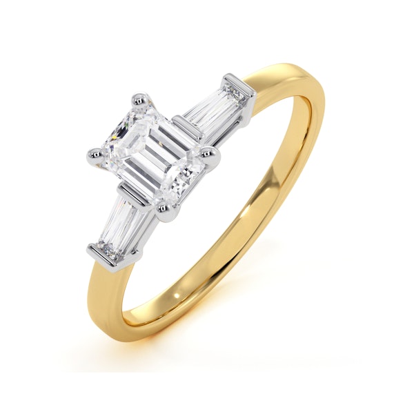 Genevieve Emerald Cut Diamond Ring in 18K Gold 0.70ct G/VS2 - Image 1