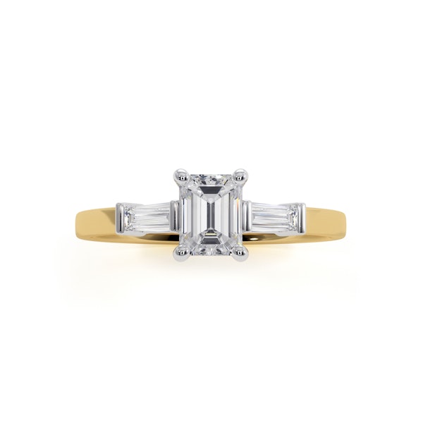 Genevieve Emerald Cut Diamond Ring in 18K Gold 0.70ct G/VS2 - Image 2