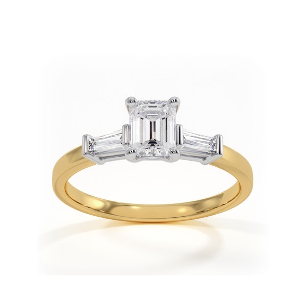 Genevieve Emerald Cut Diamond Ring in 18K Gold 0.70ct G/VS1 - Image 3