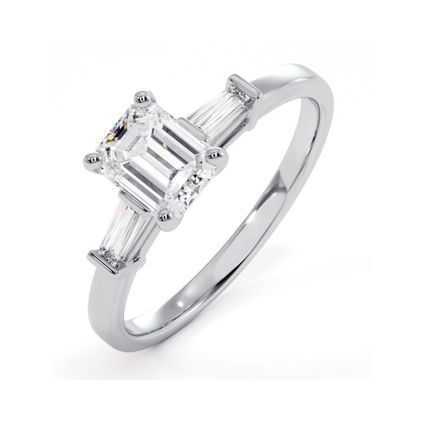 Genevieve GIA Emerald Cut Diamond Ring in Platinum 0.90ct G/VS1 - Image 1
