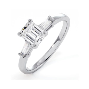 Genevieve GIA Emerald Cut Diamond Ring in Platinum 0.90ct G/VS2