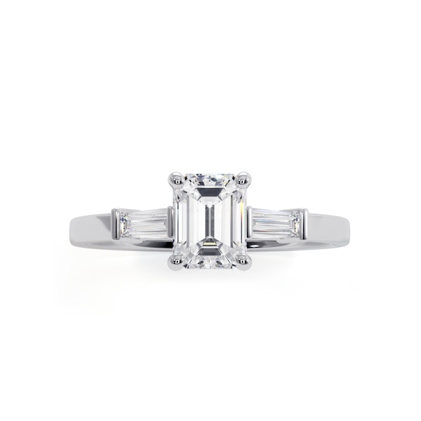 Genevieve GIA Emerald Cut Diamond Ring in Platinum 0.90ct G/VS1 - Image 2