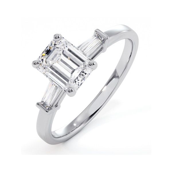 Genevieve GIA Emerald Cut Diamond Ring in Platinum 1.25ct G/VS1 - Image 1