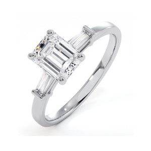 Genevieve GIA Emerald Cut Diamond Ring in 18K White Gold 1.25ct G/VS1
