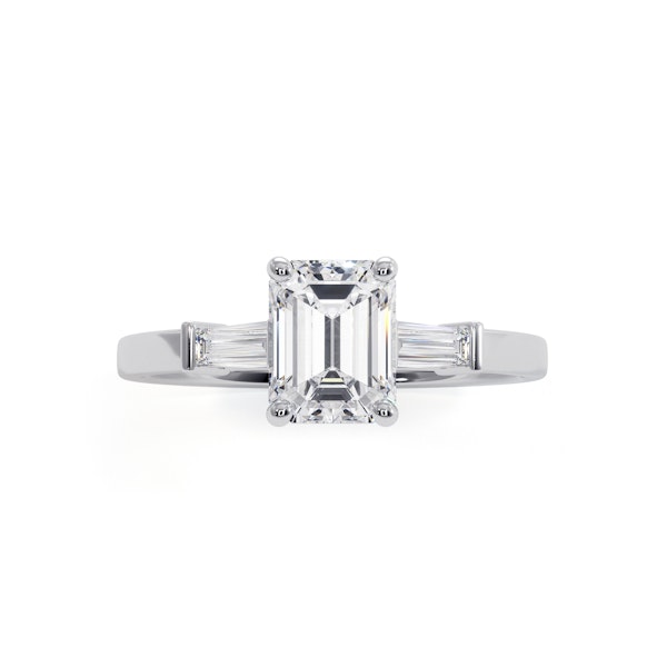 Genevieve GIA Emerald Cut Diamond Ring in Platinum 1.25ct G/VS1 - Image 2