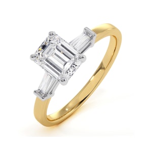Genevieve GIA Emerald Cut Diamond Ring in 18K Gold 1.25ct G/VS2
