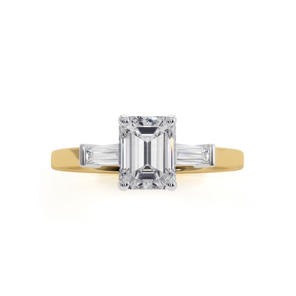 Genevieve GIA Emerald Cut Diamond Ring in 18K Gold 1.25ct G/VS1 - Image 2