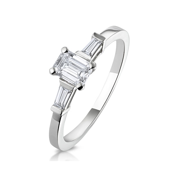 Genevieve Emerald Cut Diamond Ring in 18K White Gold 0.70ct G/VS1 - Image 1