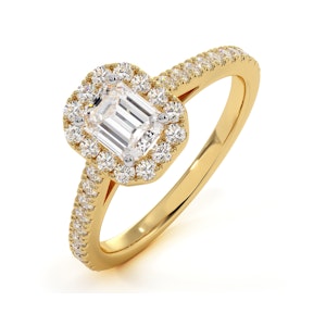 Annabelle GIA Diamond Halo Engagement Ring in 18K Gold 1ct G/VS1 - Size I
