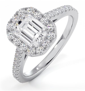 Annabelle GIA Diamond Halo Engagement Ring 18K White Gold 1.65ct G/VS2