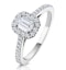 Annabelle GIA Diamond Halo Engagement Ring 18K White Gold 1ct G/VS2 - image 1