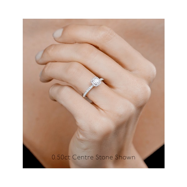Beatrice Diamond Halo Engagement Ring in Platinum 1ct G/SI1 - Image 2