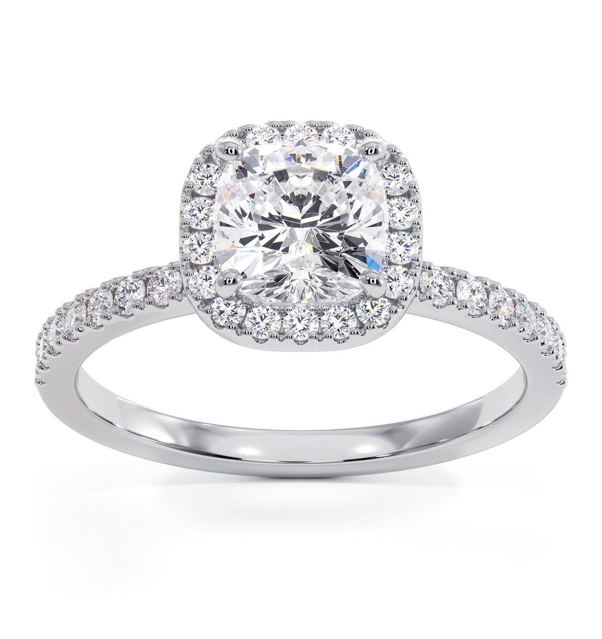 2.60ct Beatrice Lab Diamond Halo Engagement Ring in Platinum G/VS1 ...