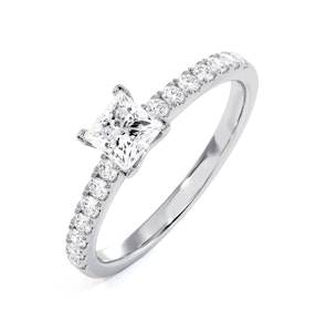 Katerina Princess Diamond Engagement Ring 18KW Gold 0.85ct G/SI2