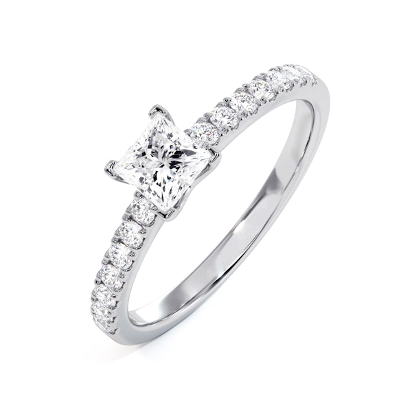 Katerina Lab Princess Diamond Engagement Ring Platinum 0.85ct F/VS1 - Image 1