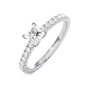 Katerina Princess Diamond Engagement Ring 18KW Gold 0.85ct G/SI1