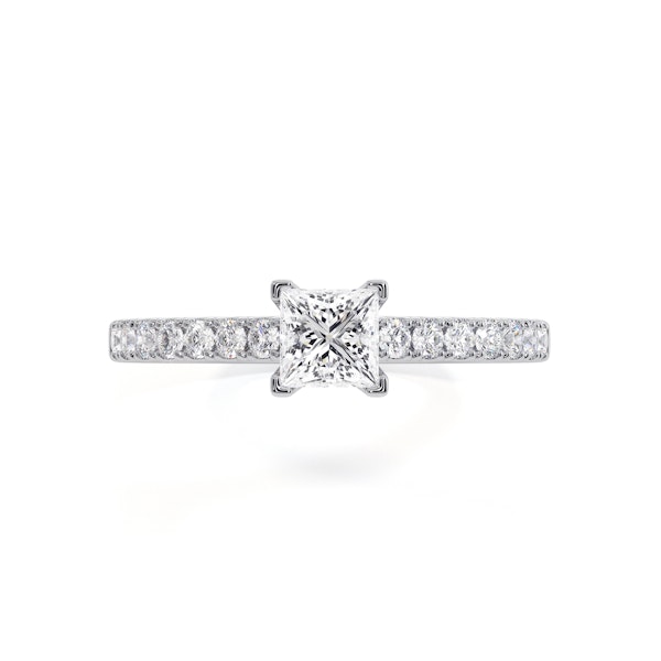 Katerina Lab Princess Diamond Engagement Ring Platinum 0.85ct F/VS1 - Image 2
