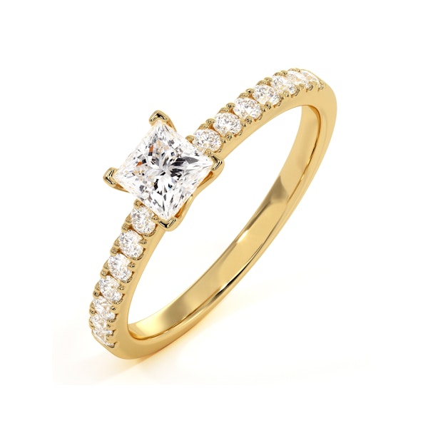 Katerina Princess Diamond Engagement Ring 18K Gold 0.85ct G/VS1 - Image 1