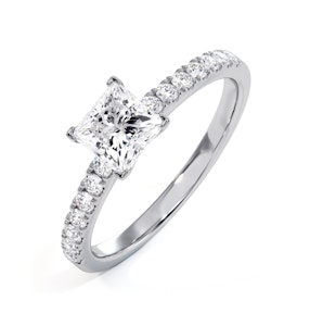 Katerina GIA Princess Diamond Engagement Ring 18KW Gold 1.15ct G/SI2