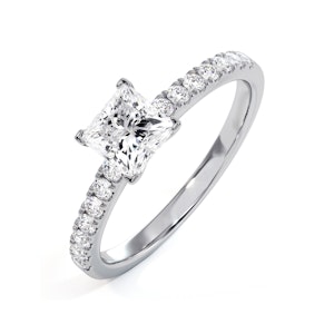 Katerina GIA Princess Diamond Engagement Ring 18KW Gold 1.15ct G/SI1