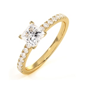 Katerina GIA Princess Diamond Engagement Ring 18K Gold 1.15ct G/SI1