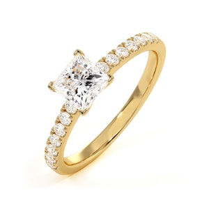 Katerina GIA Princess Diamond Engagement Ring 18K Gold 1.15ct G/SI2