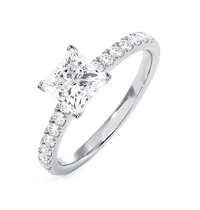 Katerina GIA Princess Diamond Engagement Ring 18KW Gold 1.50ct G/SI2