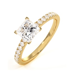 Katerina GIA Princess Diamond Engagement Ring 18K Gold 1.50ct G/SI2
